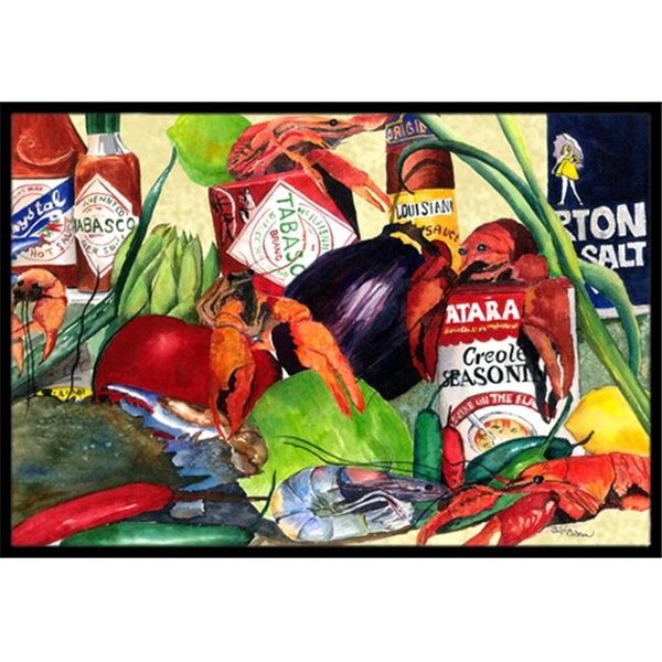 Carolines Treasures Carolines Treasures 1020JMAT 24 x 36 in. Spices and Crawfish Indoor Or Outdoor Mat 1020JMAT - main